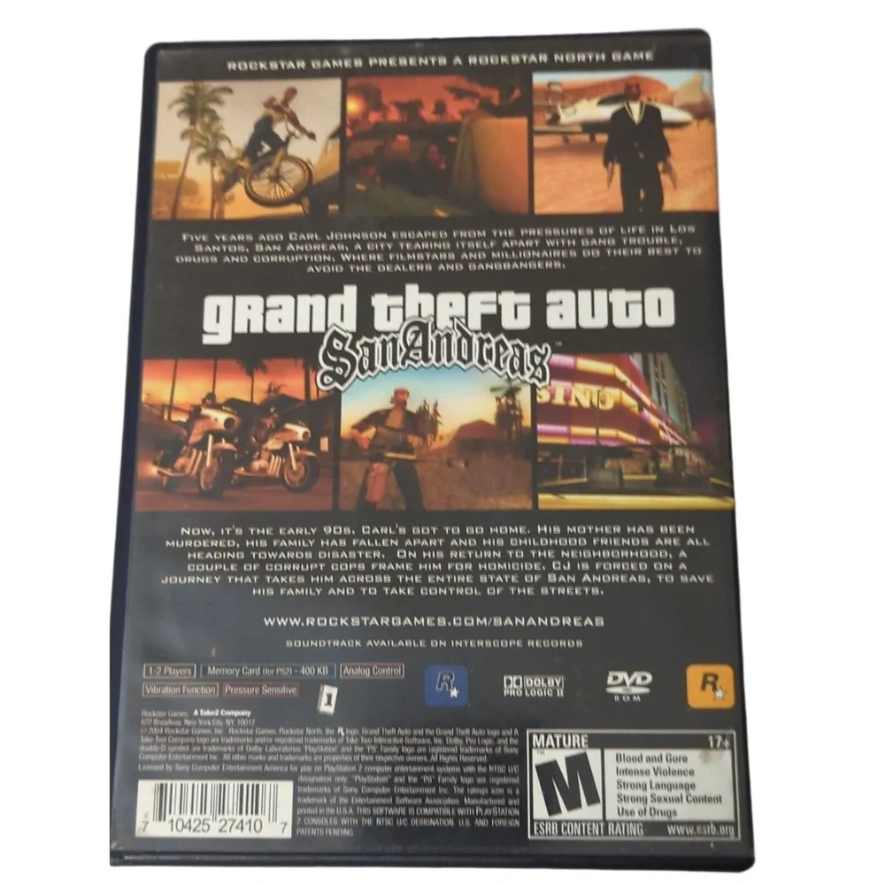 Grand Theft Auto San Andreas‎ PS2 PlayStation 2 - Complete + Manual CIB